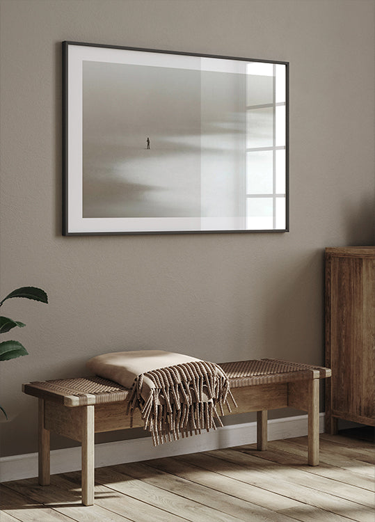 Lonely Man Walking the Beach Poster - Posterbox.dk