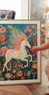 Magical Unicorn In Floral Meadow Poster - Posterbox.dk