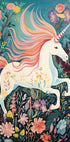 Magical Unicorn In Floral Meadow Poster - Posterbox.dk