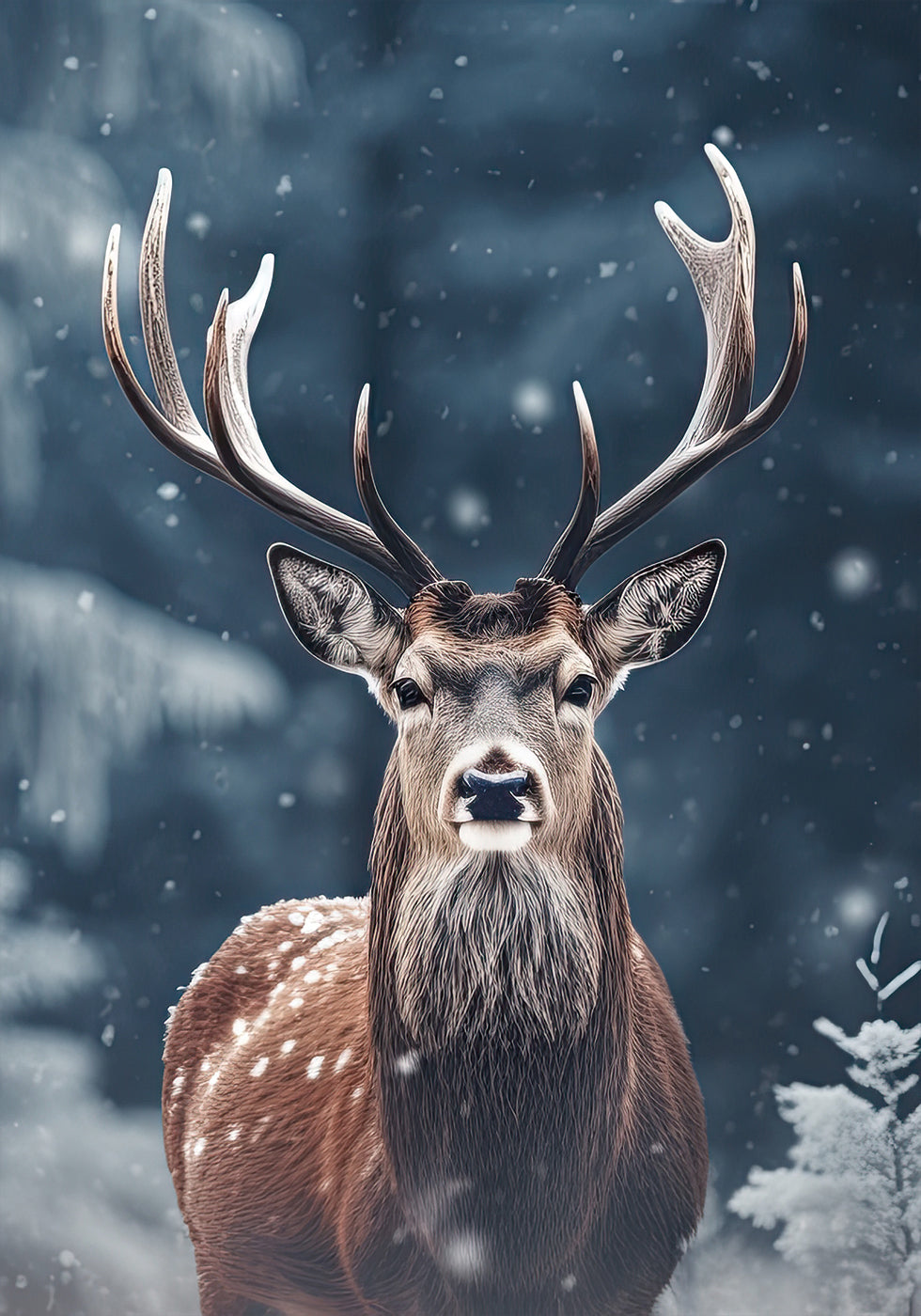 Majestic Winter Deer Poster - Posterbox.dk
