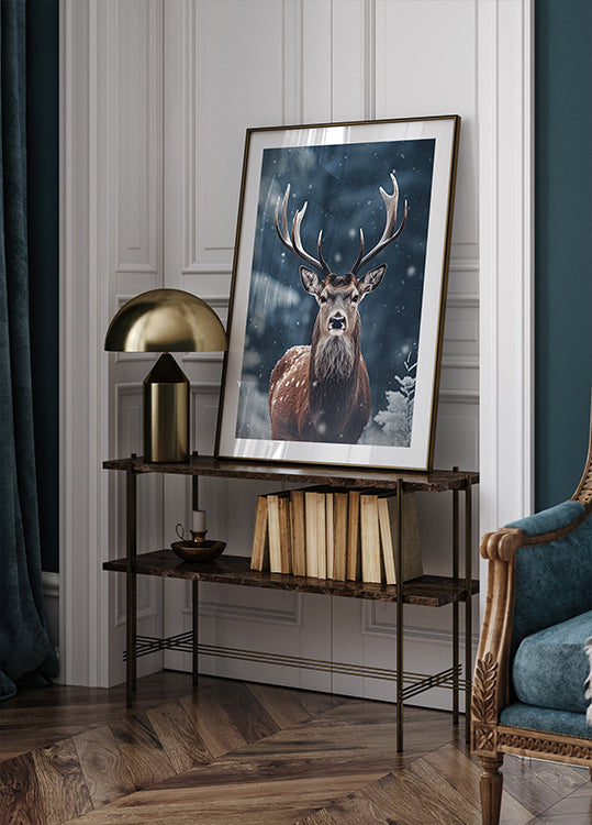 Majestic Winter Deer Poster - Posterbox.dk
