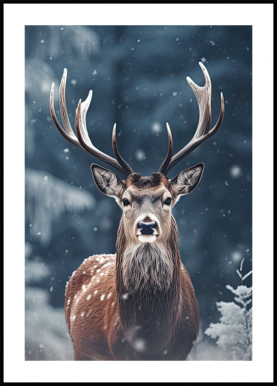 Majestic Winter Deer Poster - Posterbox.dk