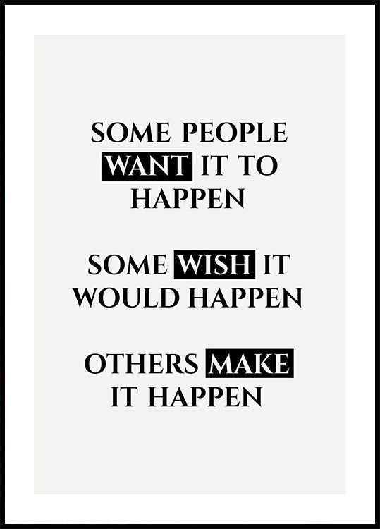 Make it Happen Poster - Posterbox.dk