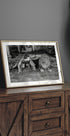 Man with Lion - Classic Black and White Poster - Posterbox.dk