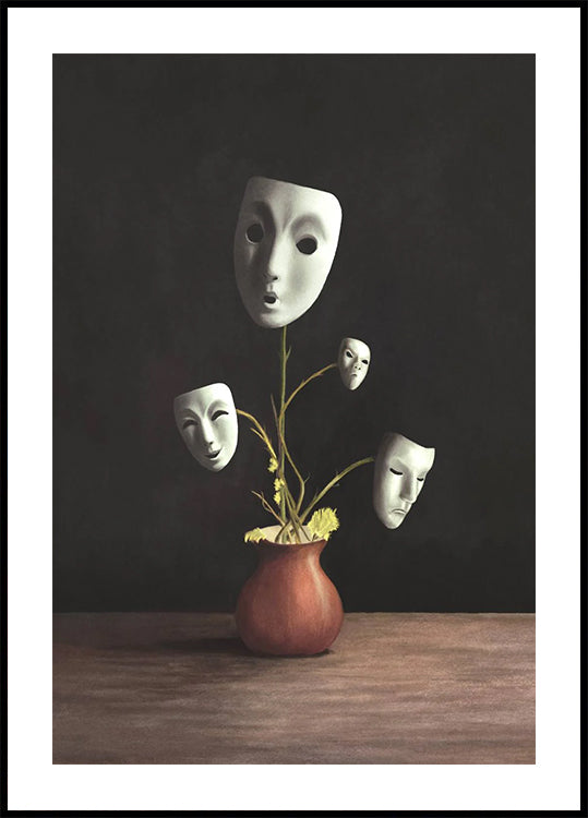 Masked Emotions, surreal plant Poster - Posterbox.dk