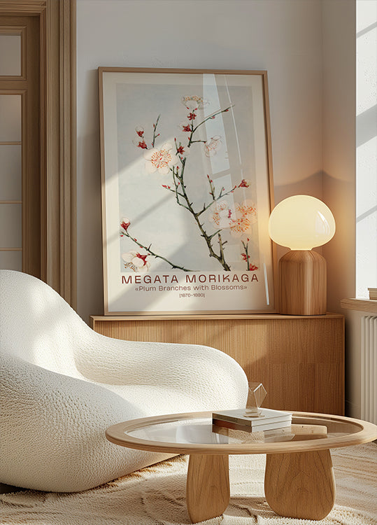 Megata Morikaga, Plum Branches with Blossoms Poster - Posterbox.dk