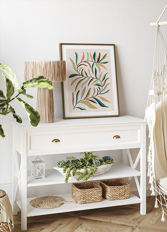 Minimalist Colorful Botanical Leaves Poster - Posterbox.dk