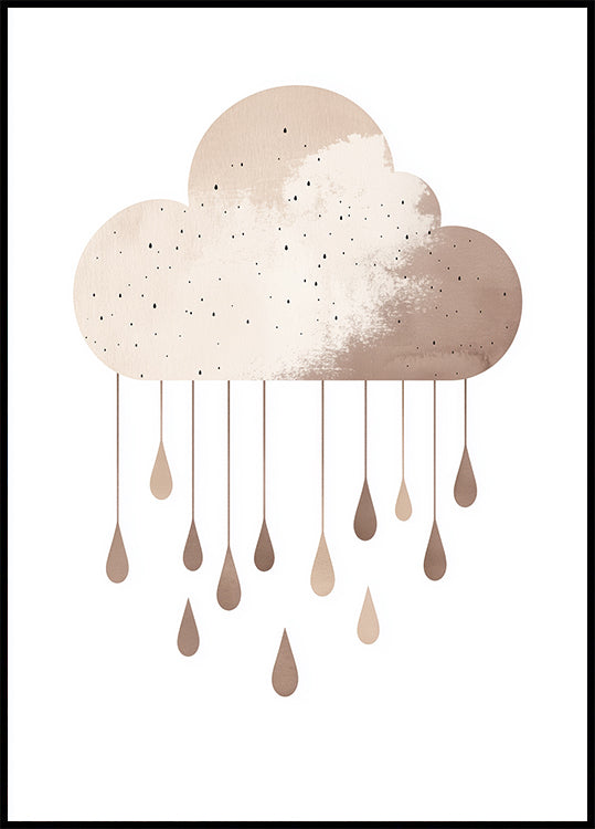 Minimalist Rainy Cloud Poster - Posterbox.dk