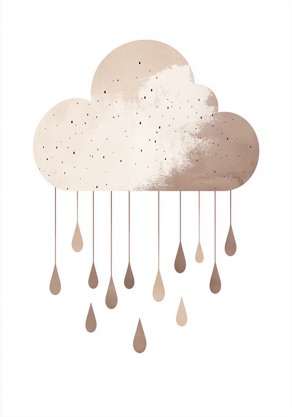 Minimalist Rainy Cloud Poster - Posterbox.dk
