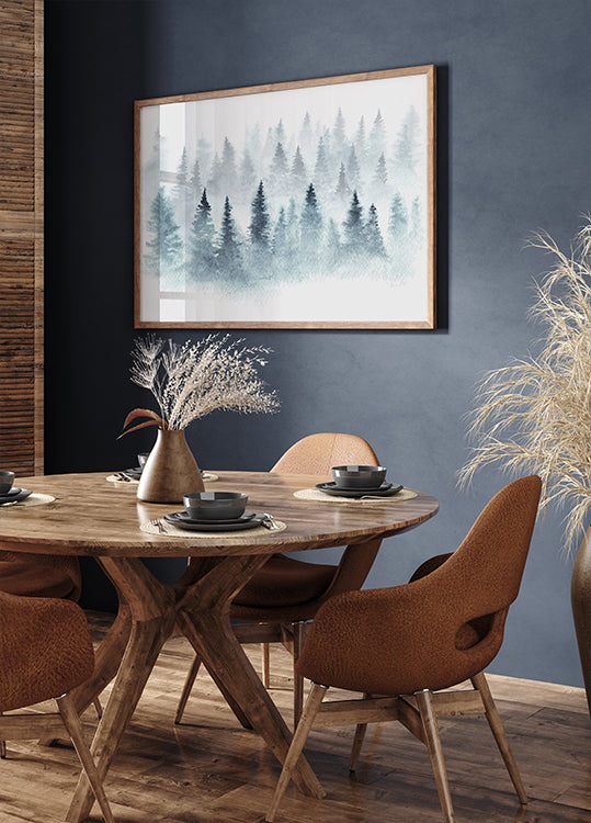 Misty Watercolor Forest Poster - Posterbox.dk