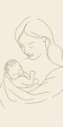 Mother and Baby Line Drawing Poster - Posterbox.dk