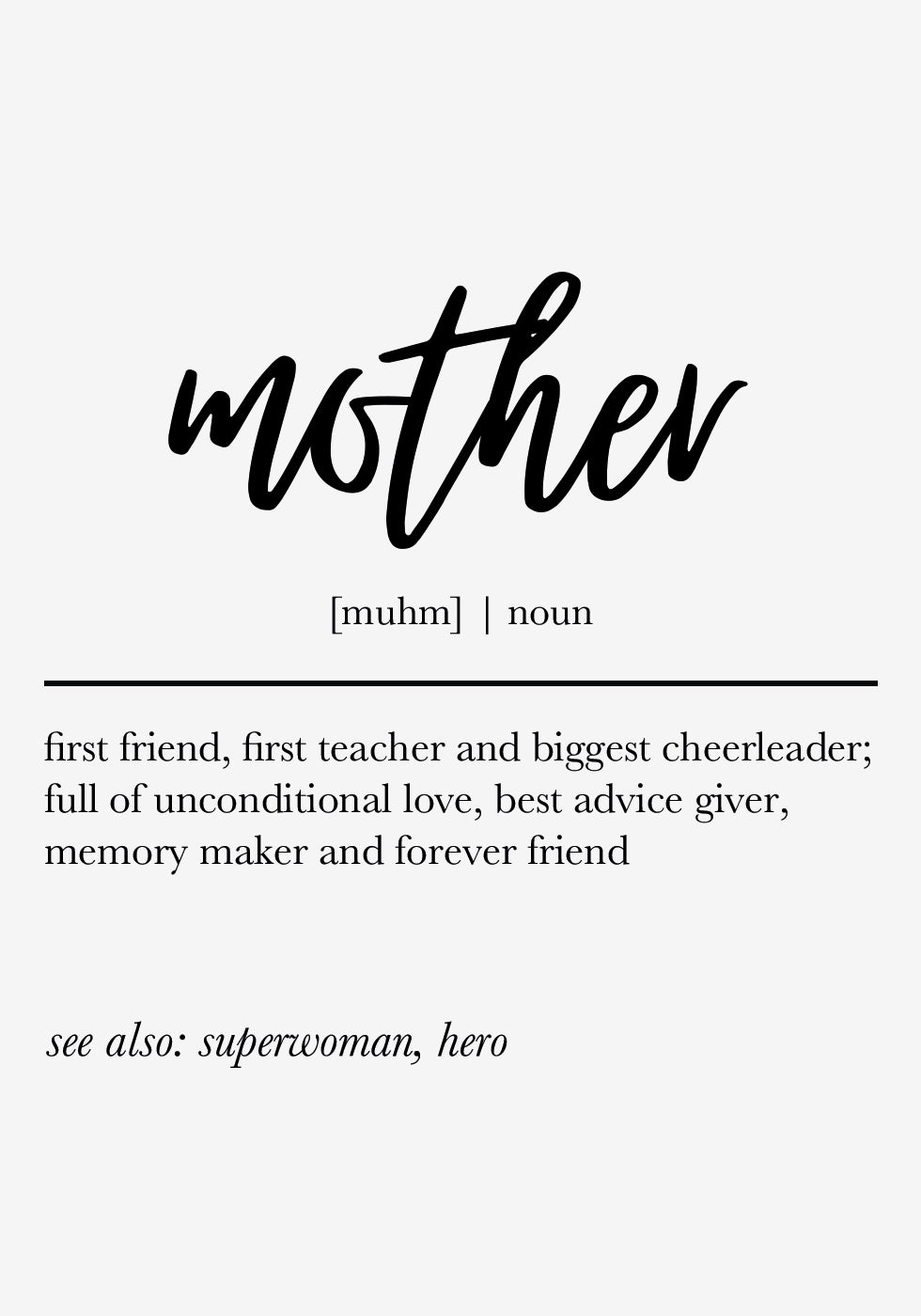 Mother Definition Print Poster - Posterbox.dk