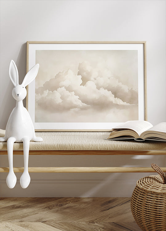 Neutral Cloudscape Watercolor Poster - Posterbox.dk