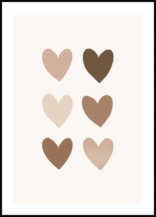 Neutral Heart Grid Poster - Posterbox.dk