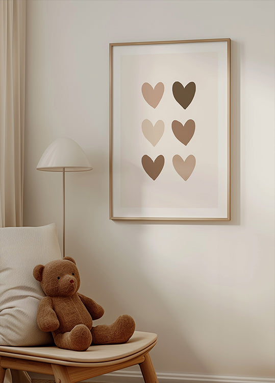 Neutral Heart Grid Poster - Posterbox.dk