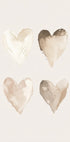 Neutral Watercolor Hearts, Beige Tones, Kids Poster - Posterbox.dk