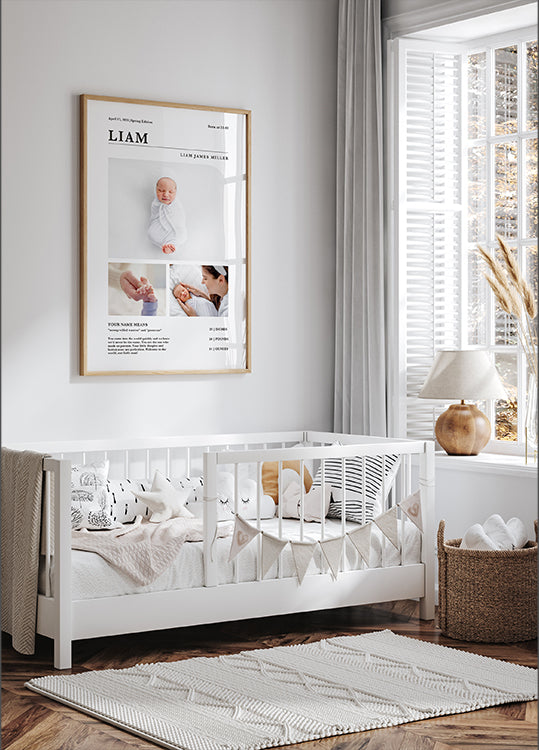 Newborn Birth Announcement Poster - Posterbox.dk