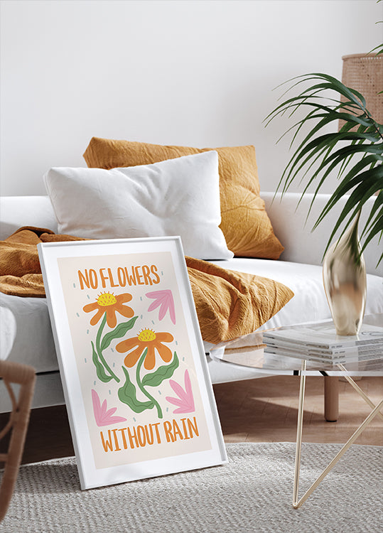 No Flowers Without Rain Poster - Posterbox.dk