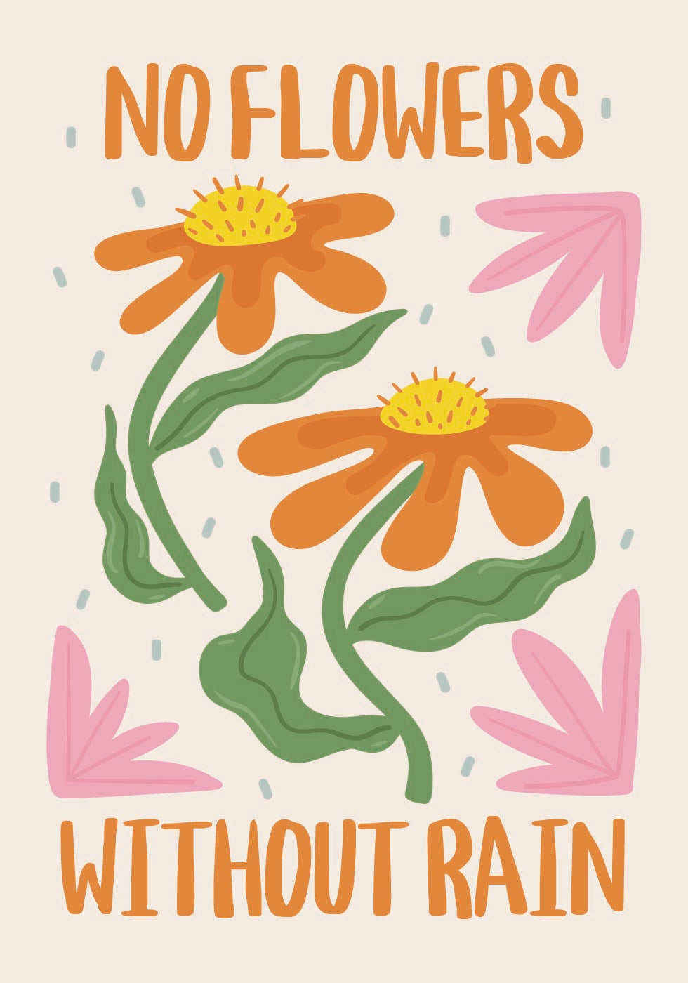 No Flowers Without Rain Poster - Posterbox.dk