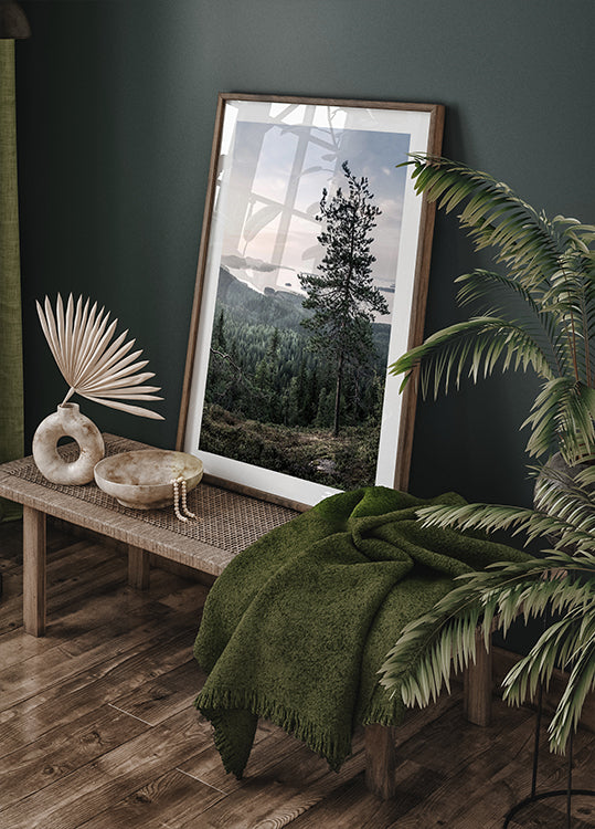 Nordic Forest and Lake View Poster - Posterbox.dk