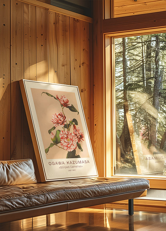 Ogawa Kazumasa, Striped Camellias Poster - Posterbox.dk