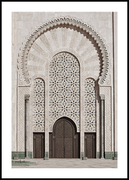 Ornate Doorway of Hassan II Mosque, Casablanca Poster - Posterbox.dk