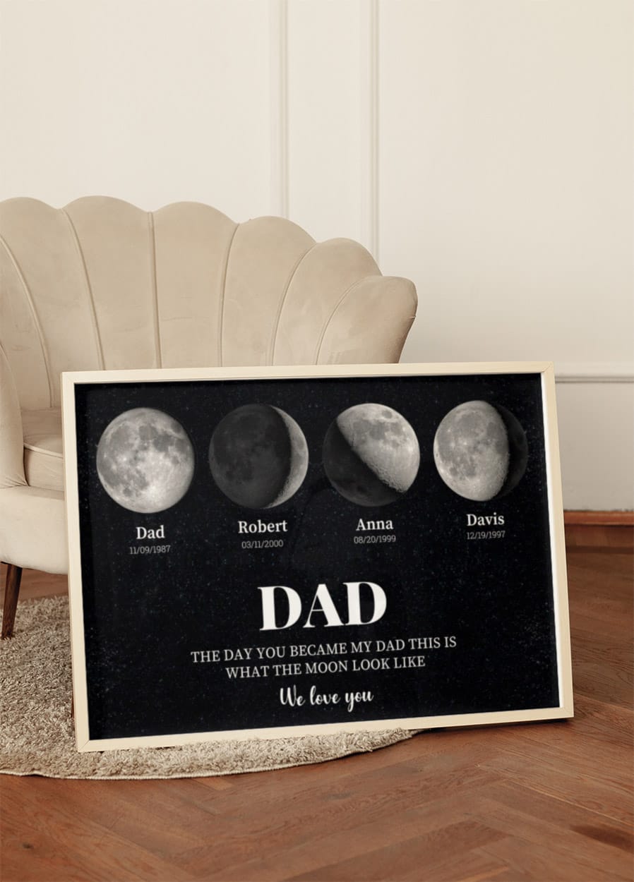 Our Moon Phases, Custom Dad Poster - Posterbox.dk