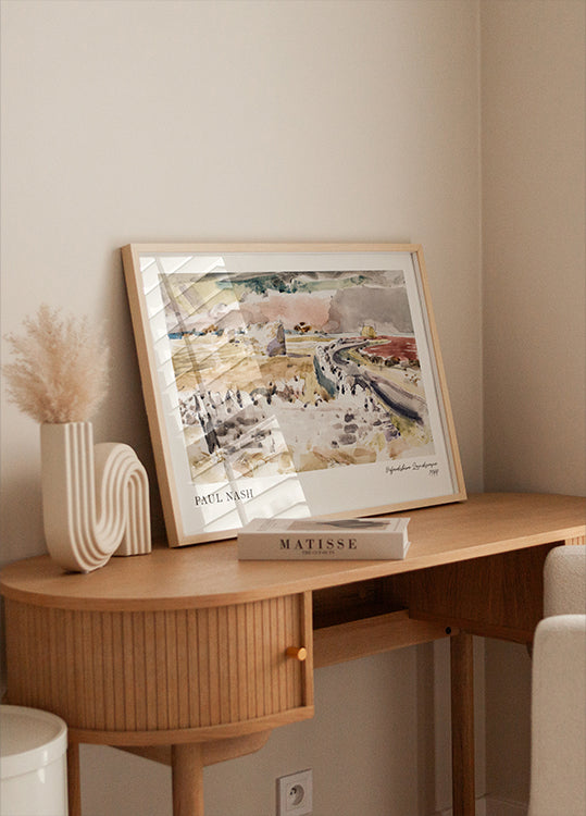 Oxfordshire Landscape Paul Nash British Watercolor Painting Poster - Posterbox.dk