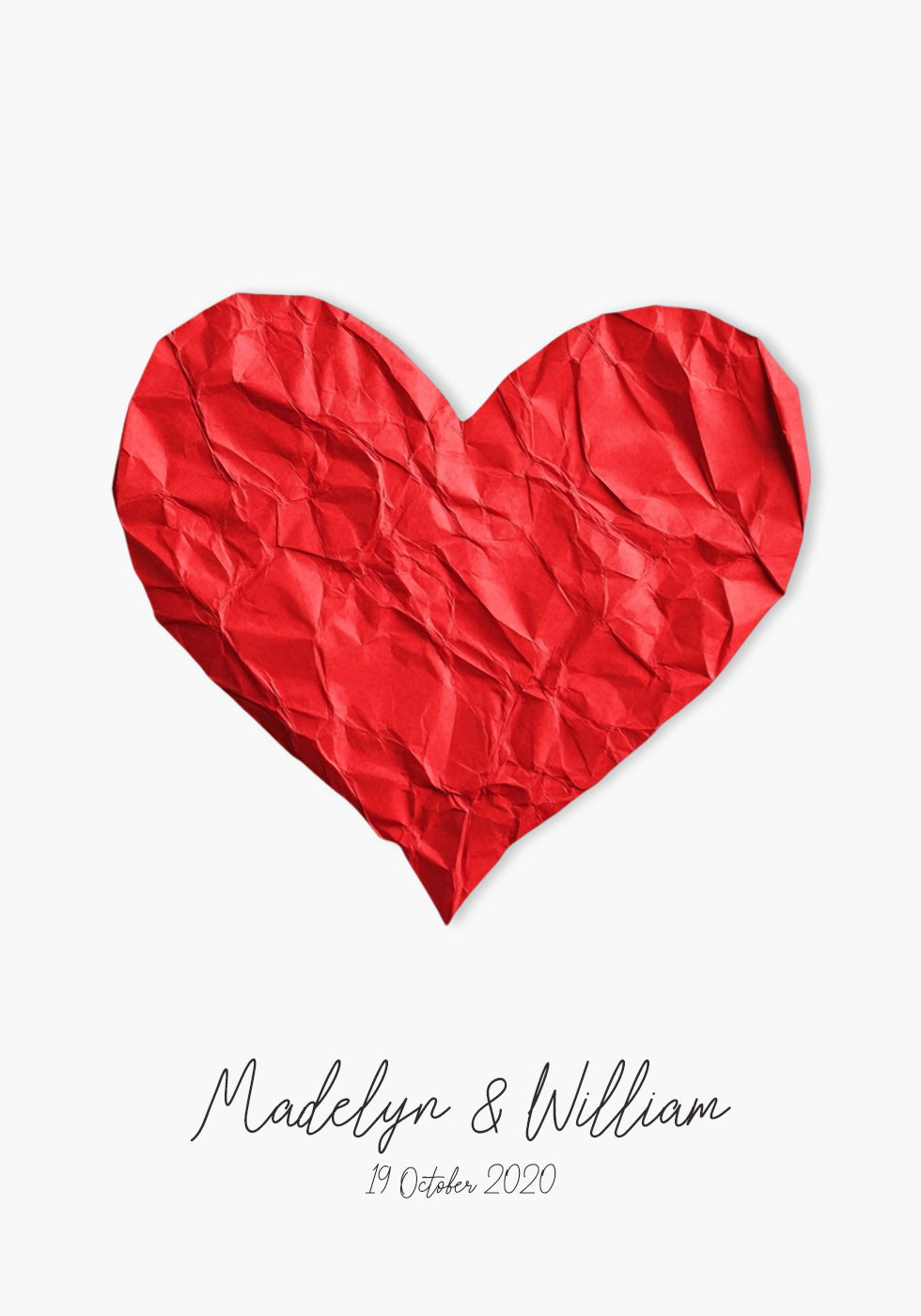 Paper Heart Personalized Poster - Posterbox.dk