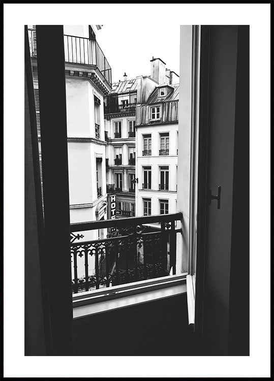 Parisian Window View Poster - Posterbox.dk