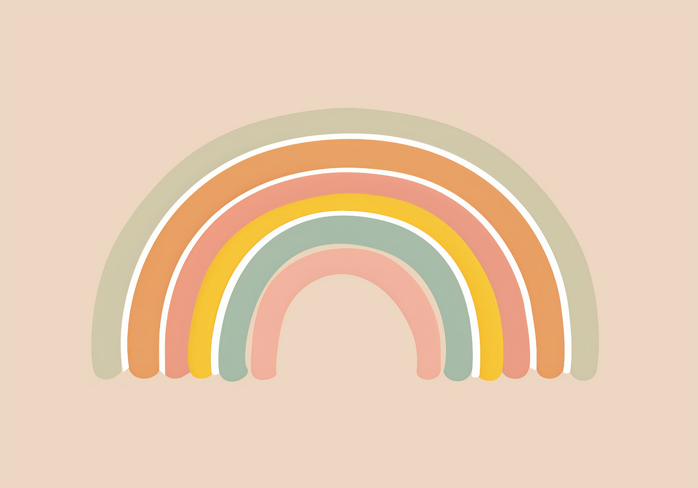 Pastel Rainbow Poster - Posterbox.dk