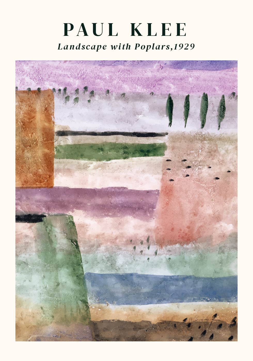 Paul Klee - Landscape with Poplars Poster - Posterbox.dk