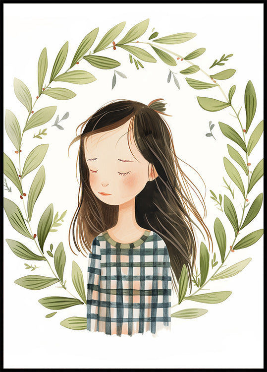 Peaceful Girl Illustration Poster - Posterbox.dk