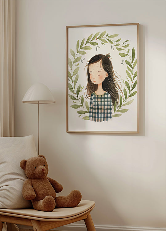 Peaceful Girl Illustration Poster - Posterbox.dk