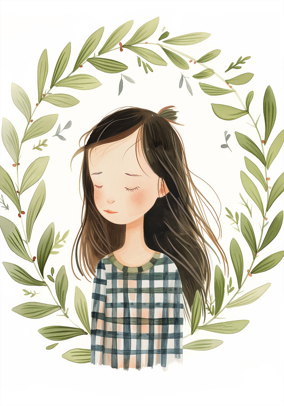 Peaceful Girl Illustration Poster - Posterbox.dk