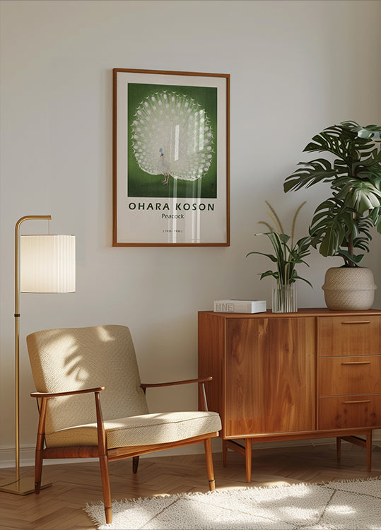 Peacock, Japanese White Peafowl Poster - Posterbox.dk