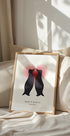 Penguin Love, Custom Couple Names and Date Poster - Posterbox.dk