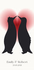 Penguin Love, Custom Couple Names and Date Poster - Posterbox.dk