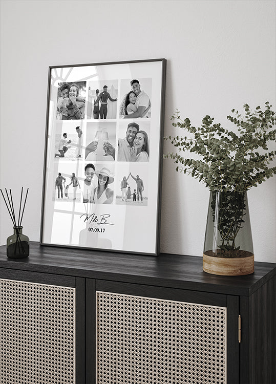 Personalized Couple Photo Collage Poster - Posterbox.dk
