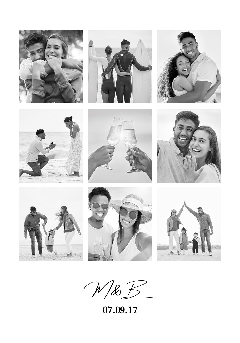 Personalized Couple Photo Collage Poster - Posterbox.dk