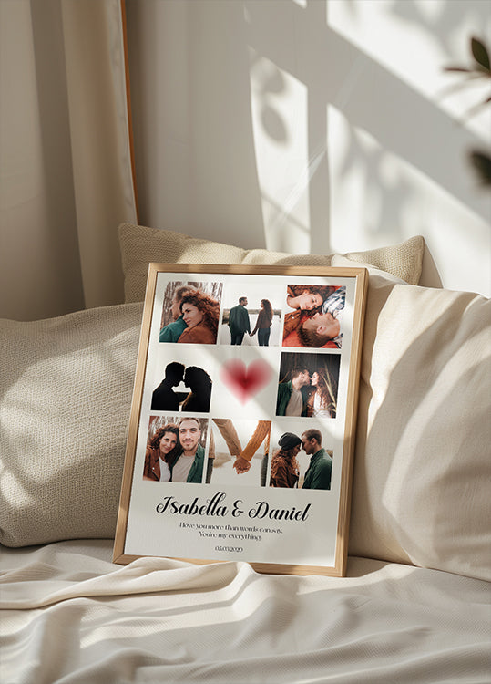 Personalized Couple Photo Collage Poster - Posterbox.dk