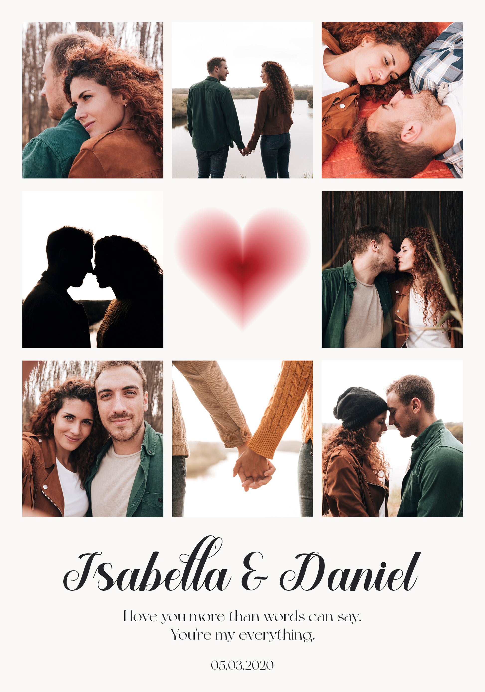 Personalized Couple Photo Collage Poster - Posterbox.dk