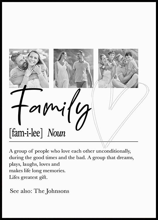 Personalized Family Definition Poster - Posterbox.dk