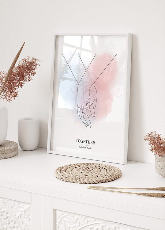 Personalized Holding Hands Poster - Posterbox.dk