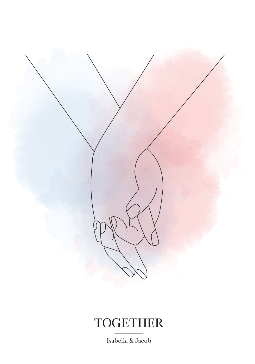 Personalized Holding Hands Poster - Posterbox.dk