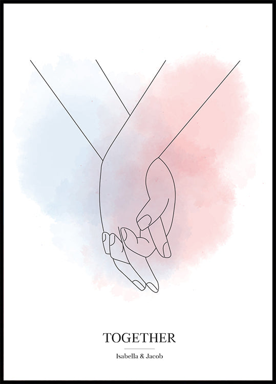 Personalized Holding Hands Poster - Posterbox.dk