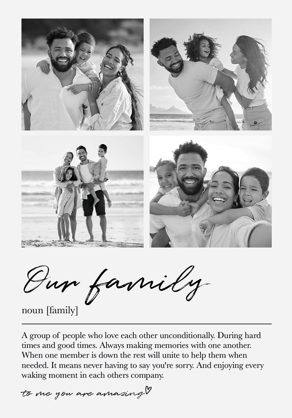 Personalized Our Family Poster - Posterbox.dk