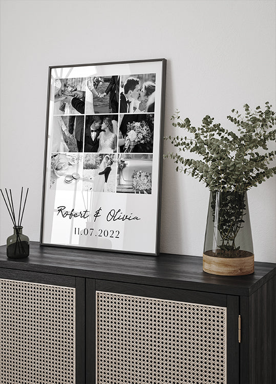 Personalized Wedding Photo Collage Poster - Posterbox.dk
