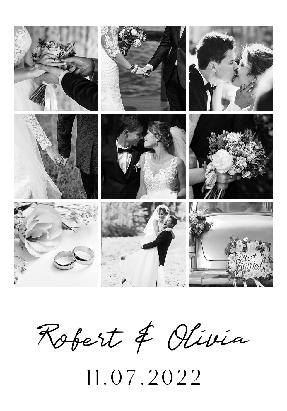 Personalized Wedding Photo Collage Poster - Posterbox.dk