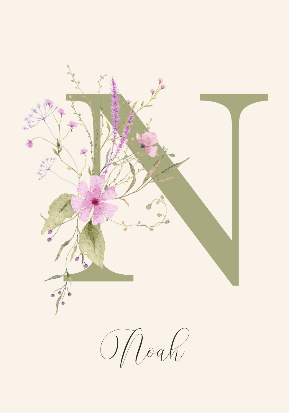 Personalized Wildflower Name Poster - Posterbox.dk